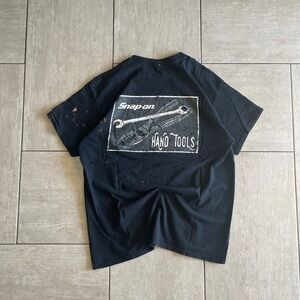 Snap-on Hand Tools Graphic T Shirt Black Short Sleeve Mens Size 21 x 27